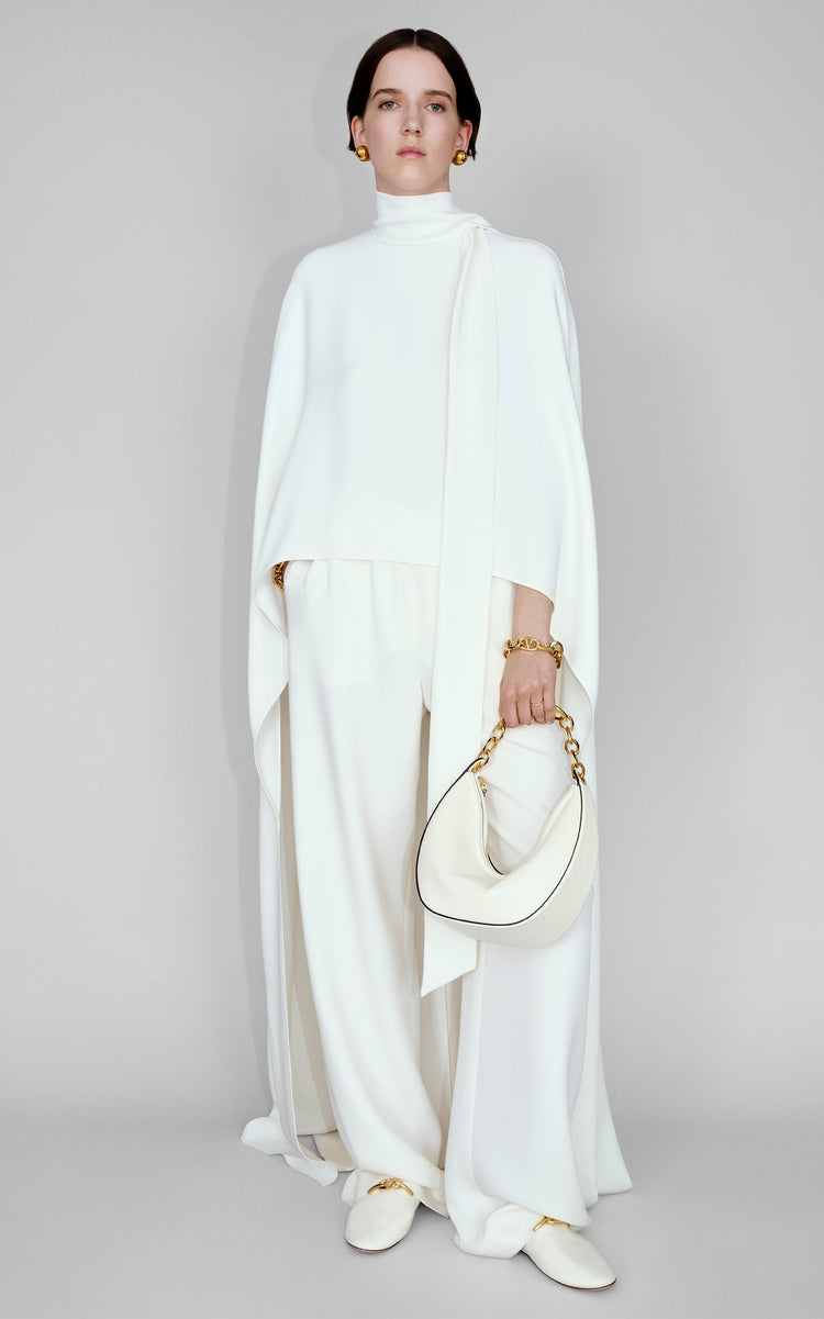 Silk Turtleneck Cape Top