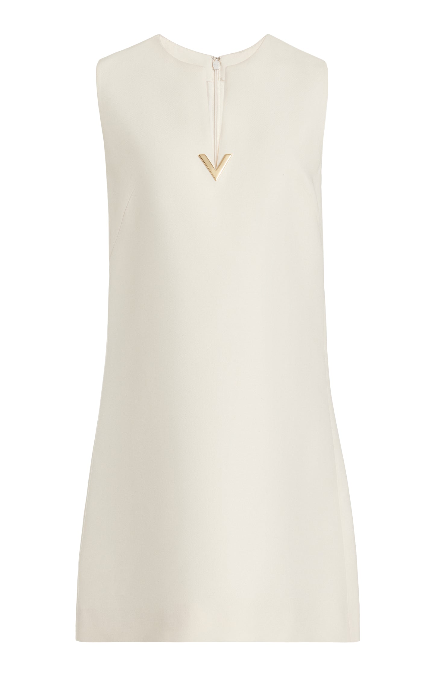 V-Neck Wool-Silk Mini Dress