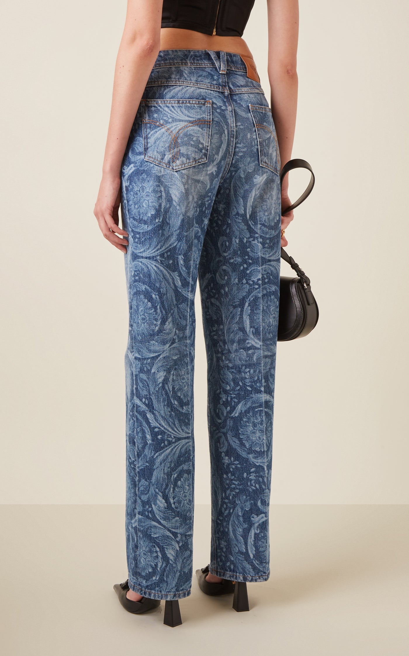 Printed Straight-Leg Jeans