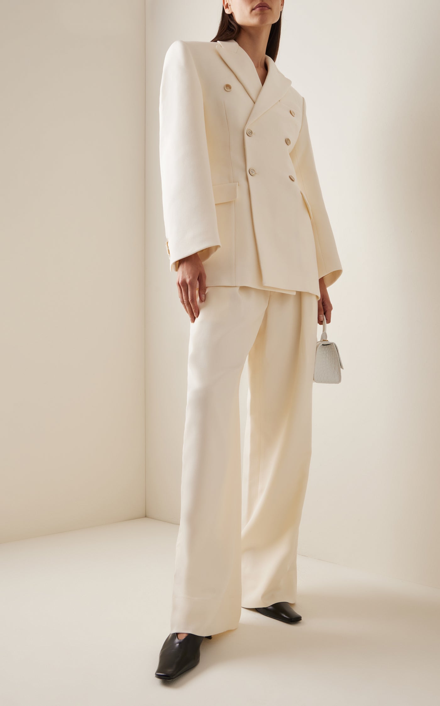 Contour Double-Breasted Wool Blazer