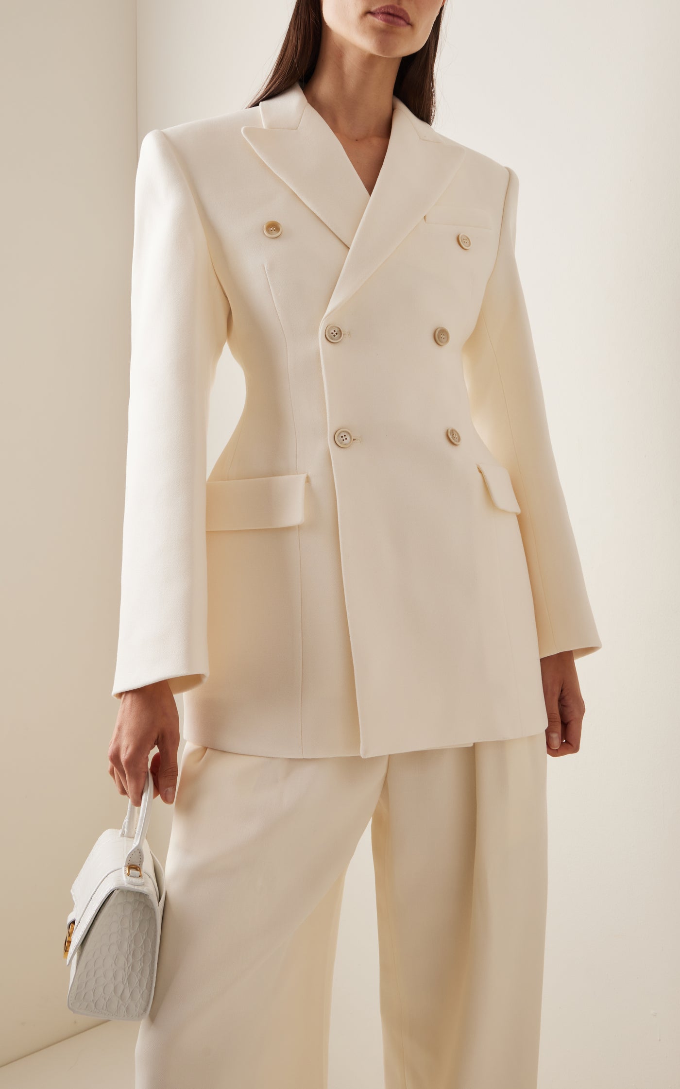 Contour Double-Breasted Wool Blazer