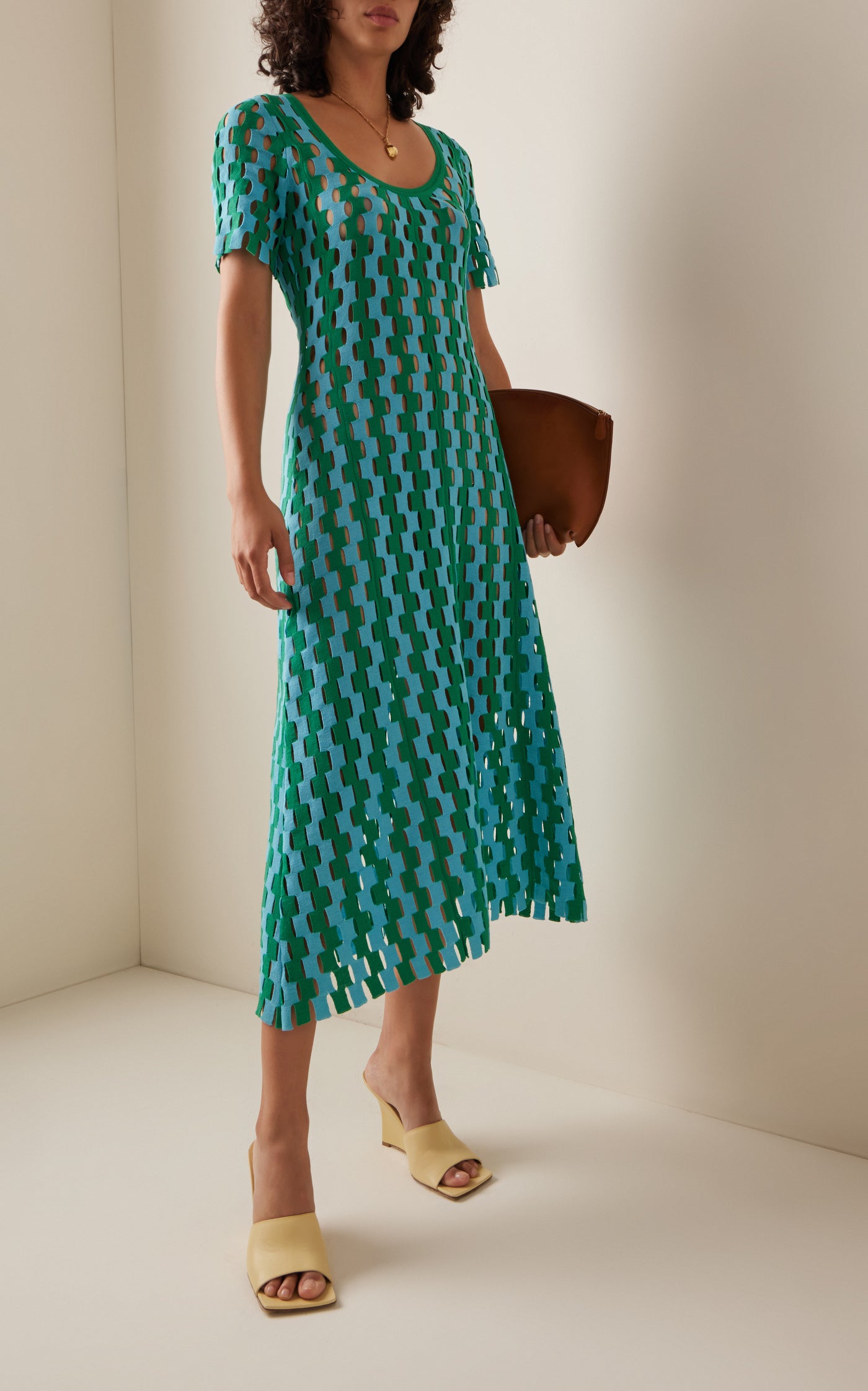 Exclusive Helen Knit Cotton-Blend Midi Dress