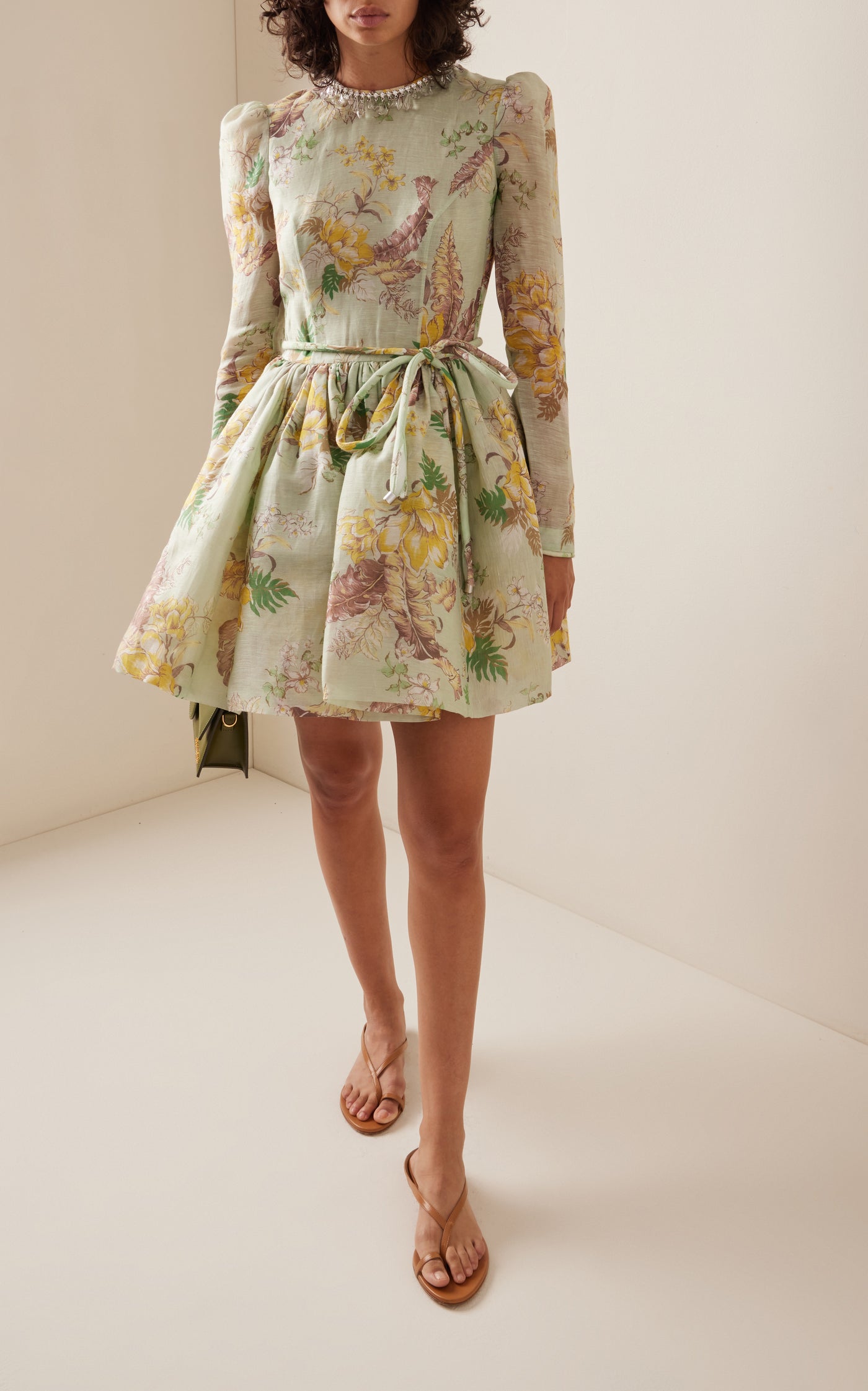 Matchmaker Linen-Silk Tulip Mini Dress
