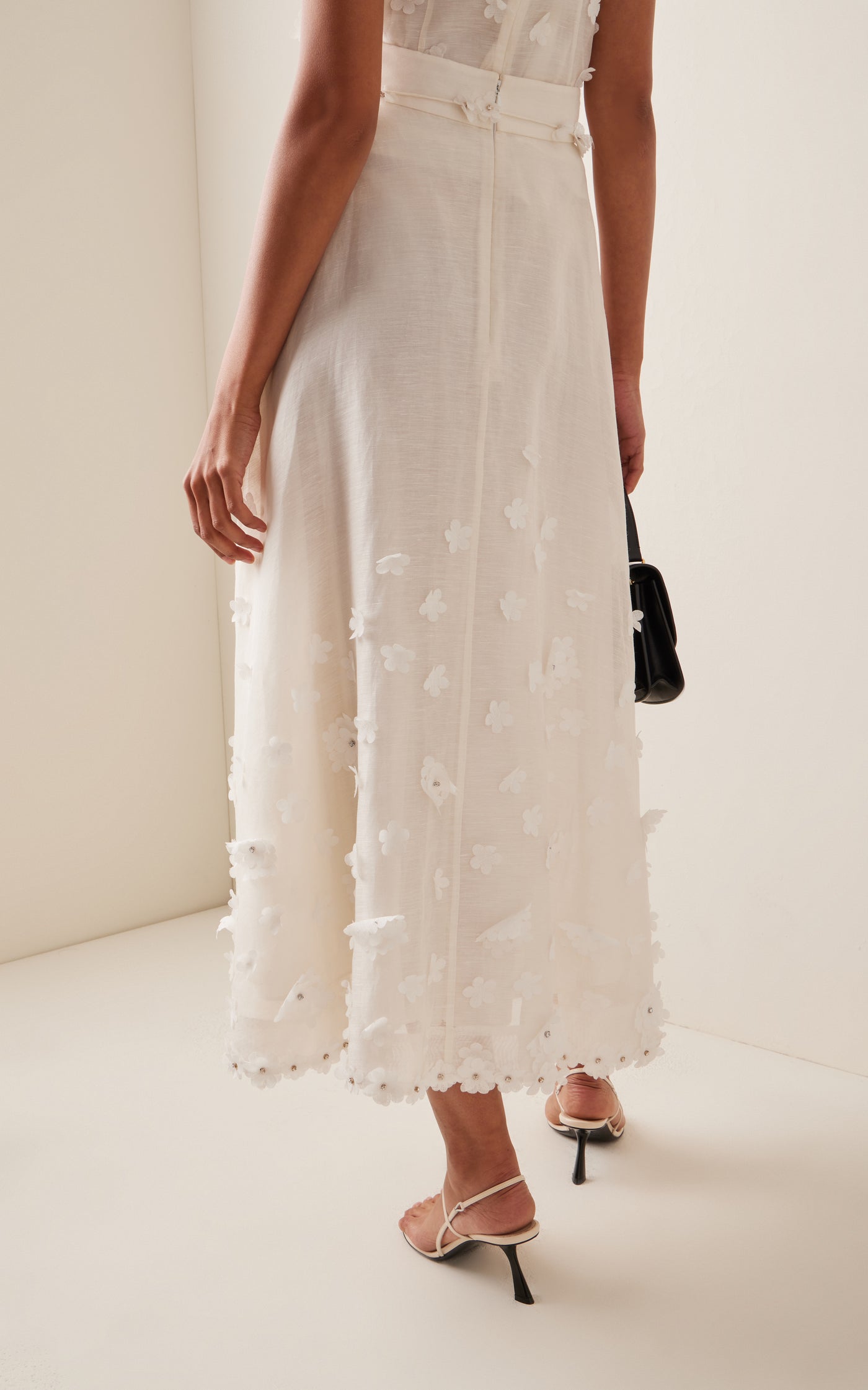 Matchmaker Lift Off Linen-Silk Midi Skirt