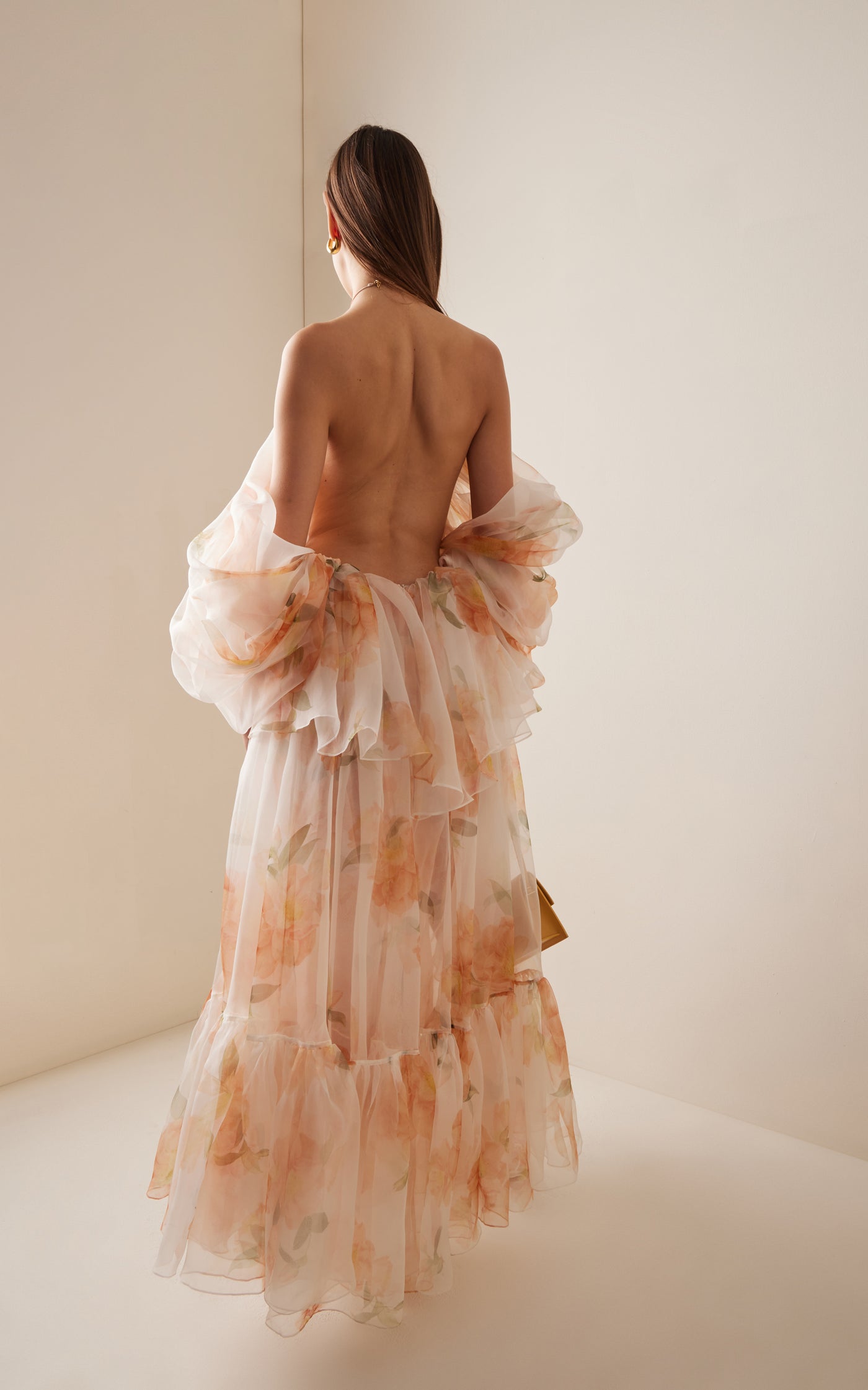 Natura Ruffled Silk Midi Dress
