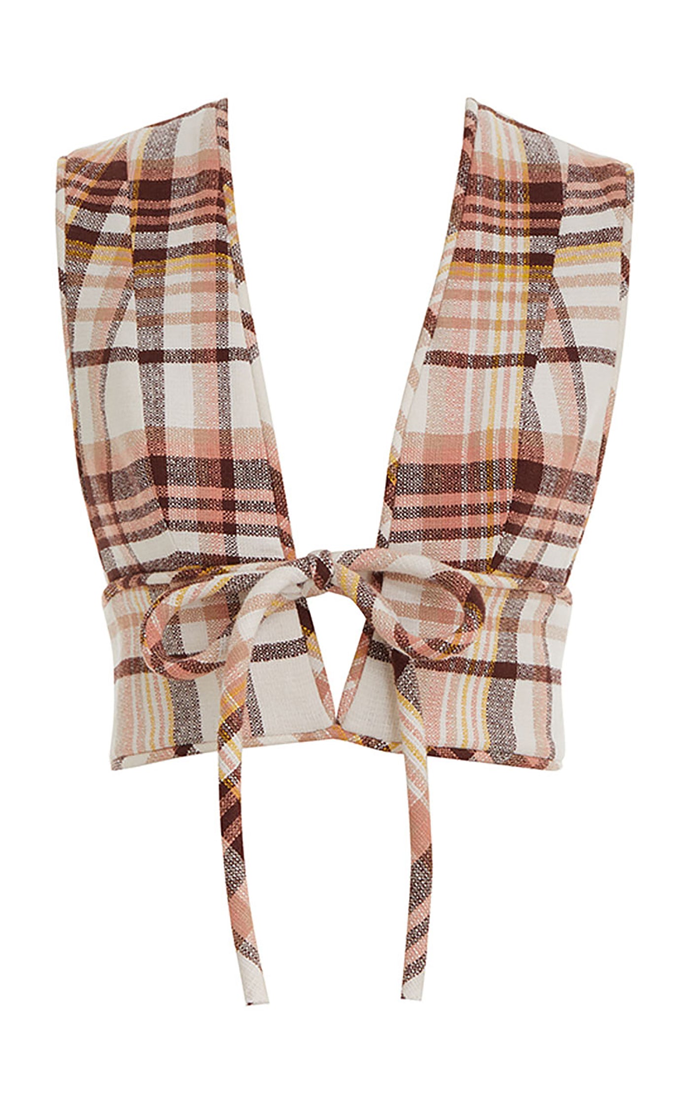 Matchmaker Check Linen Cropped Top