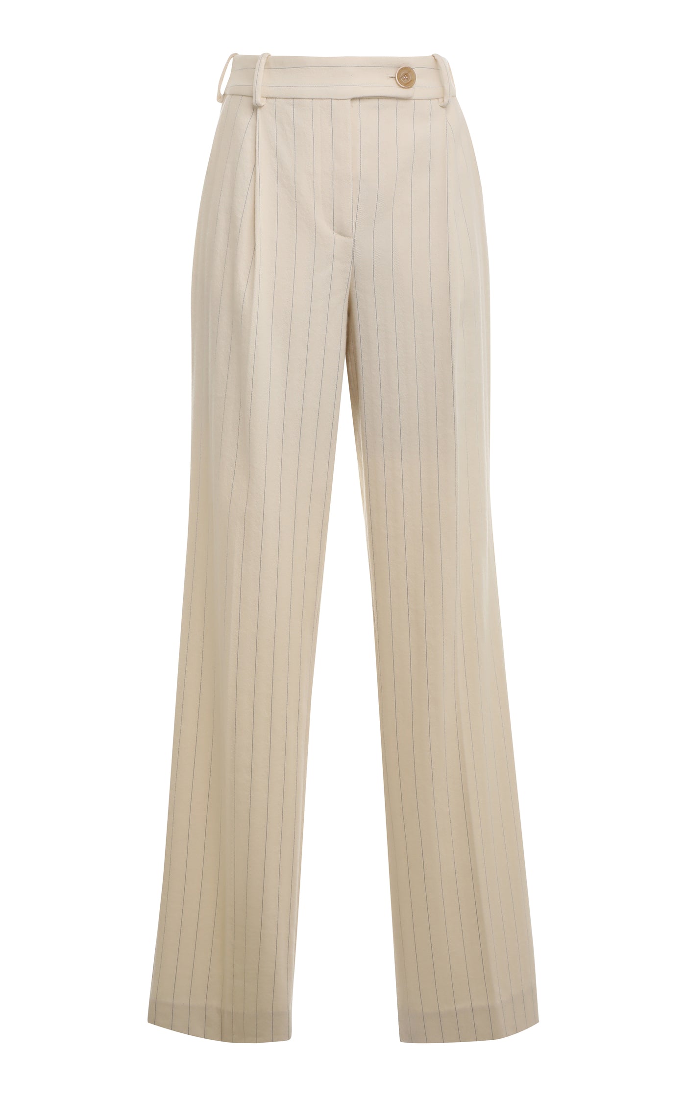 Luminosity Pleated Wool-Cotton Wide-Leg Pants