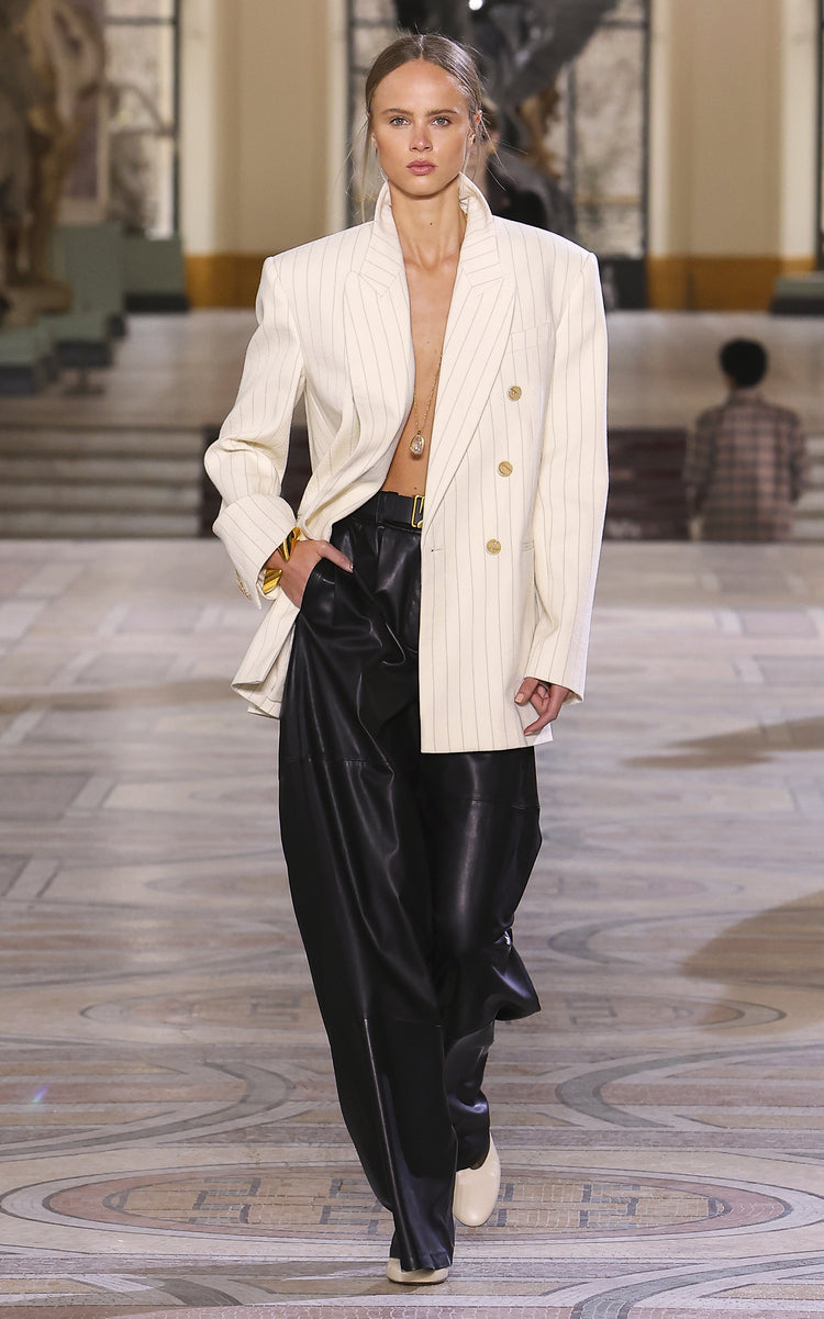 Luminosity Wool-Cotton Double-Breasted Jacket
