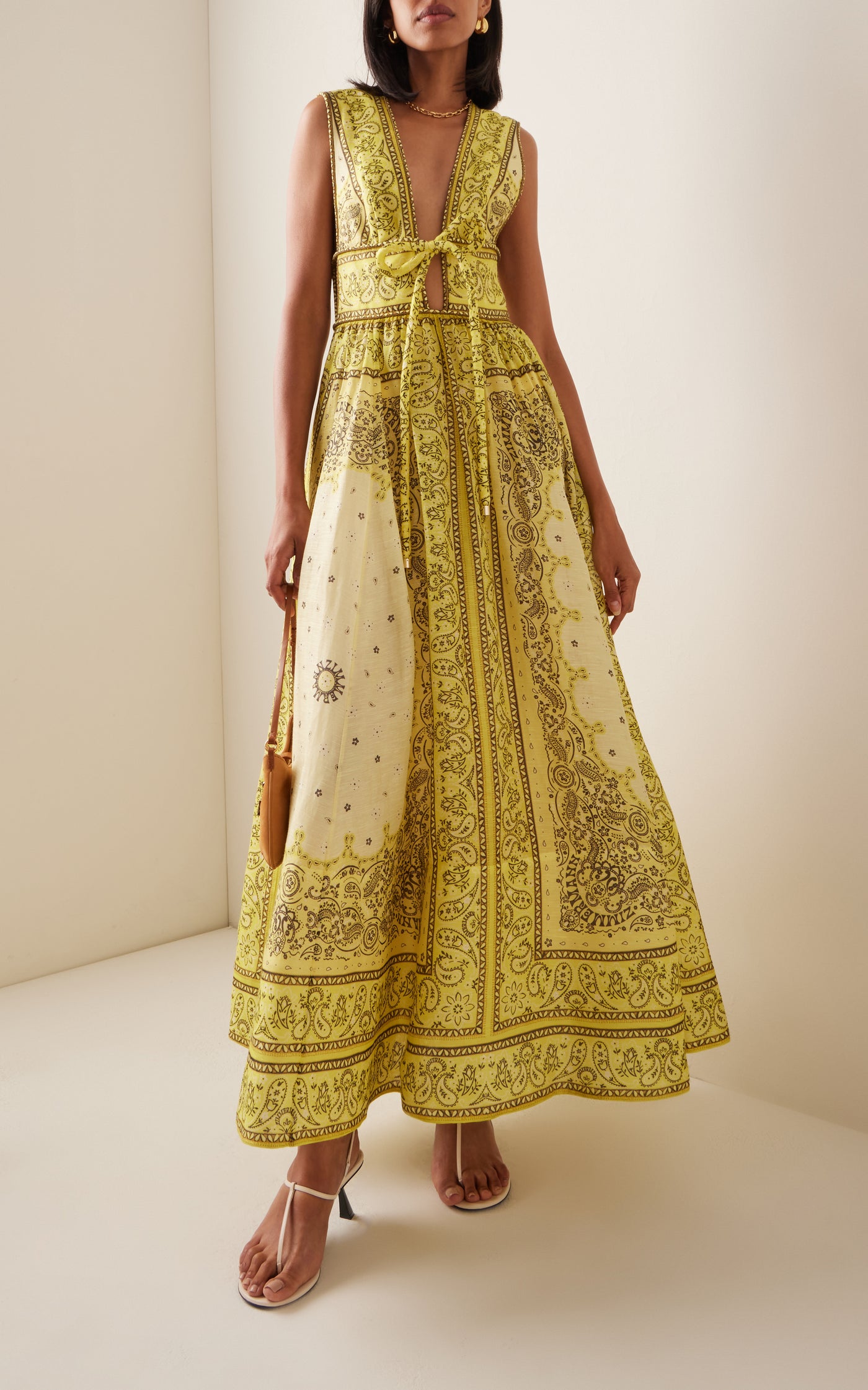 Matchmaker Bow Linen-Silk Maxi Dress